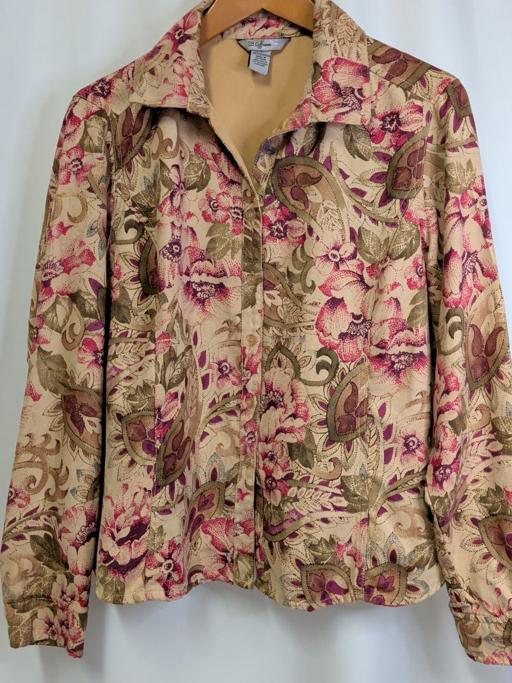 90's Vintage IB Diffusion Floral Micro Suede Western Shirt Size Large